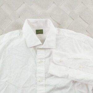 Sid Mashburn Dress Shirt Mens Medium Solid White Formal Preppy